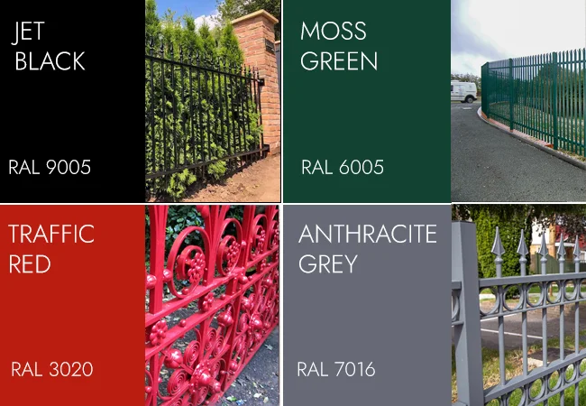 Metal fencing colour palette